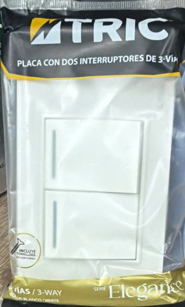 APAGADOR DOBLE BLANCO PLANA TRIC