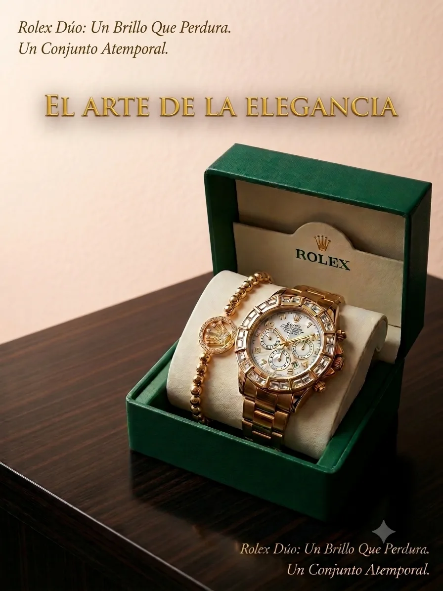 Duo Rolex reloj+pulcera  puso de acero de dama