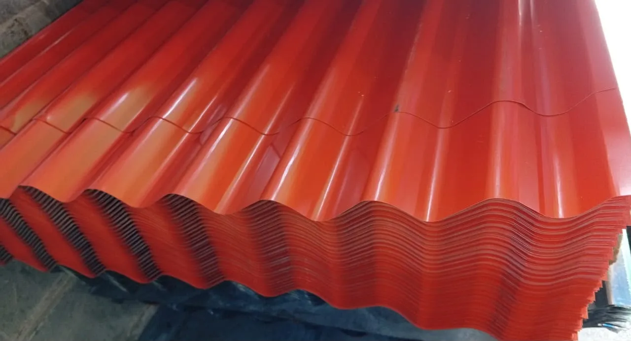 Lamina de zinc canal ondulado naranja